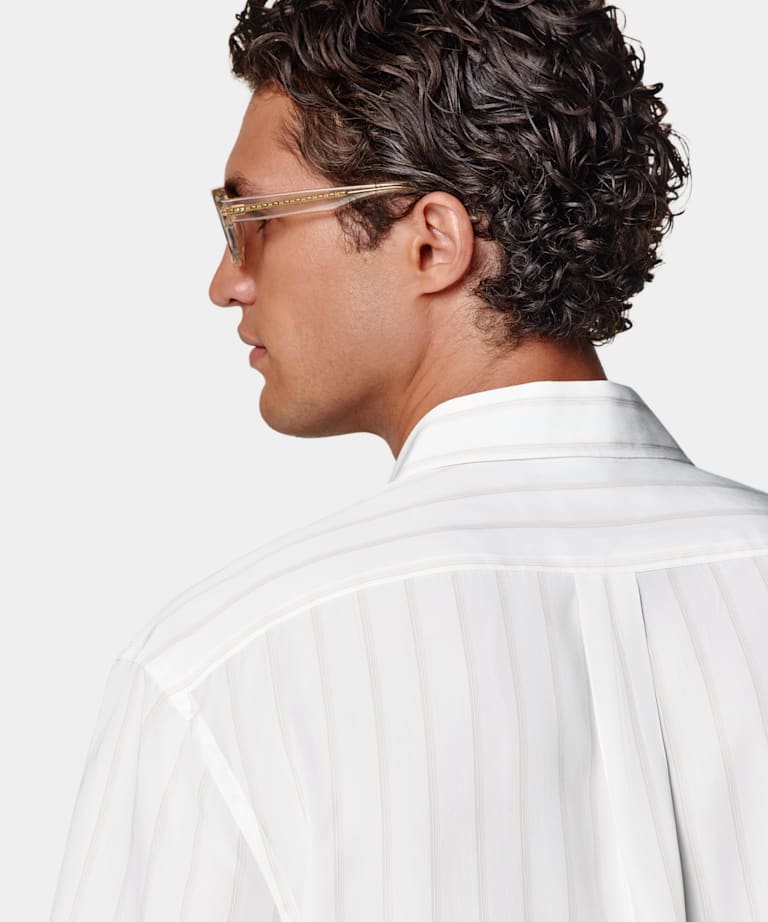 White Striped Short Sleeve Shirt