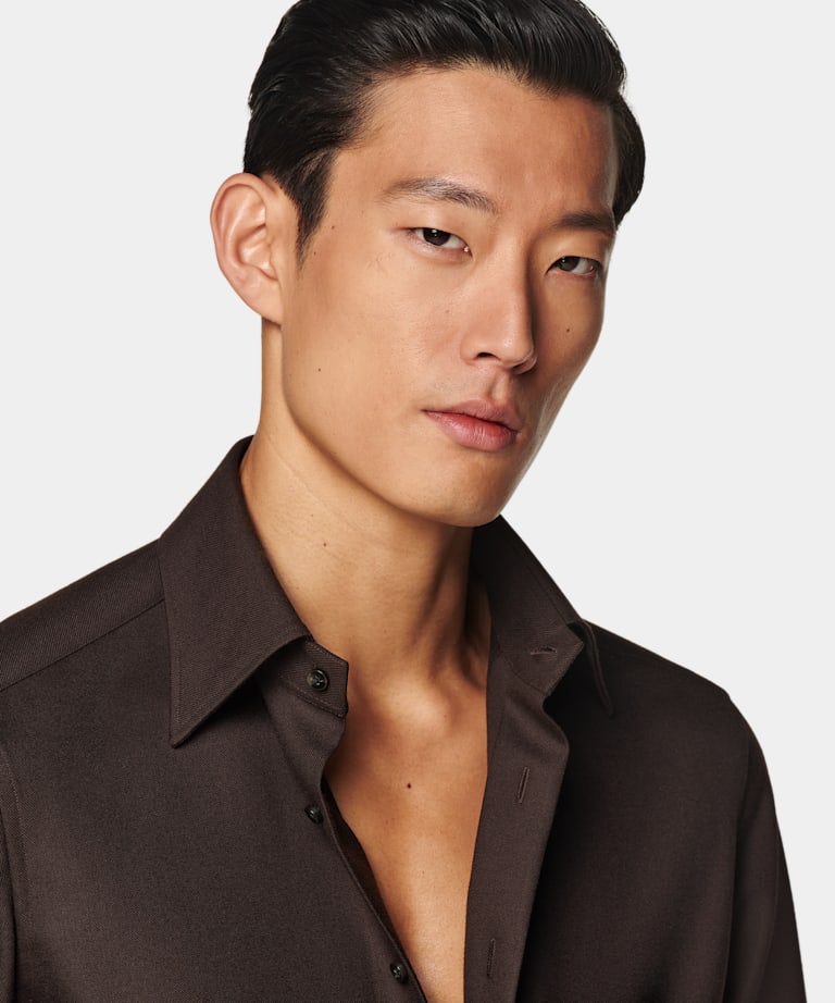 Dark Brown Relaxed Fit Shirt