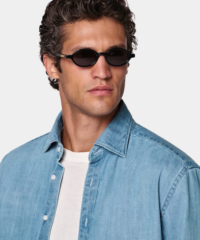 Mid Blue Denim Shirt