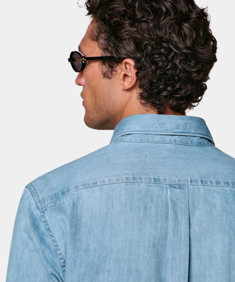 Mid Blue Denim Shirt