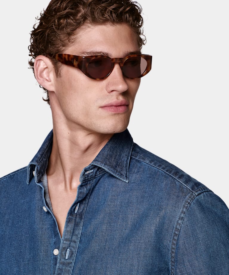 Dark Blue Denim Shirt