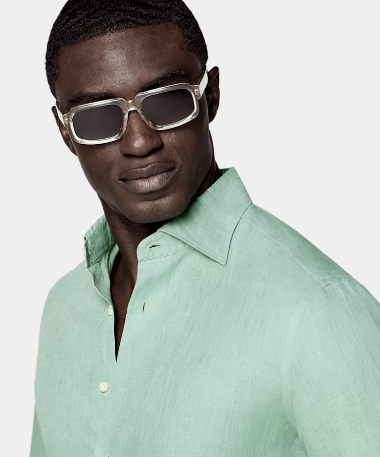 Mid Green Linen Shirt