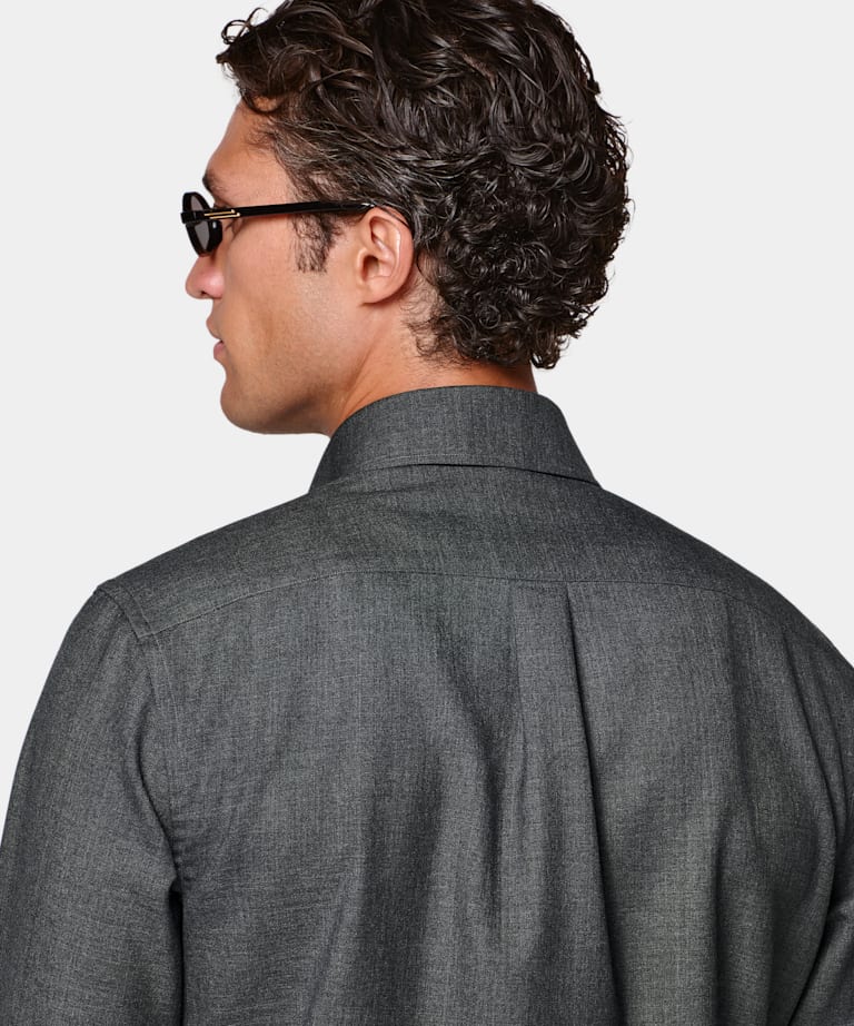 Dark Grey Wool Overshirt