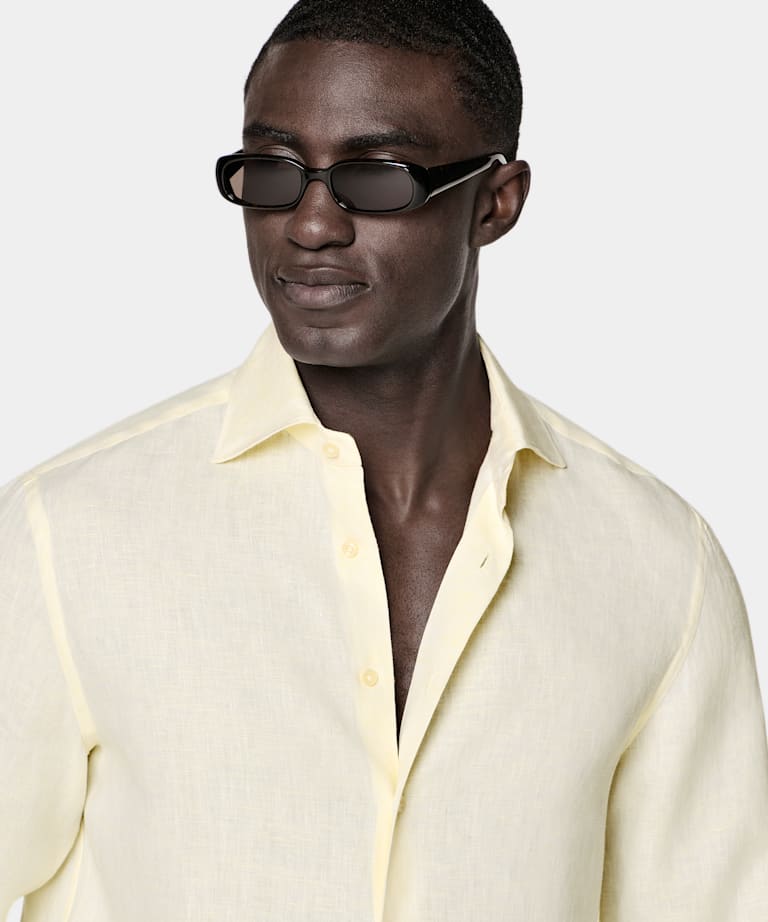 Light Yellow Linen Shirt