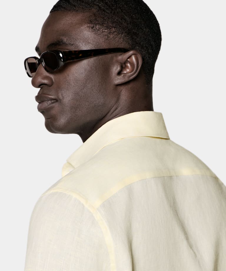 Light Yellow Linen Shirt