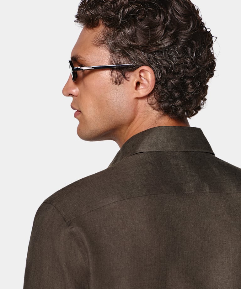 Dark Brown Linen Shirt