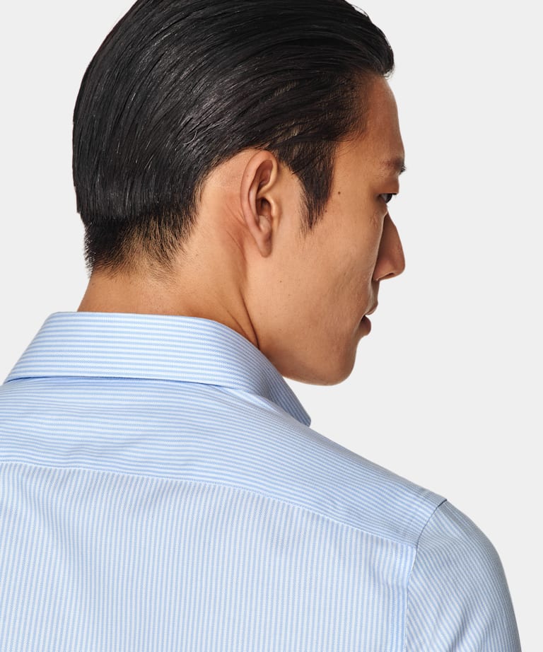 Light Blue Striped Oxford Extra Slim Fit Shirt