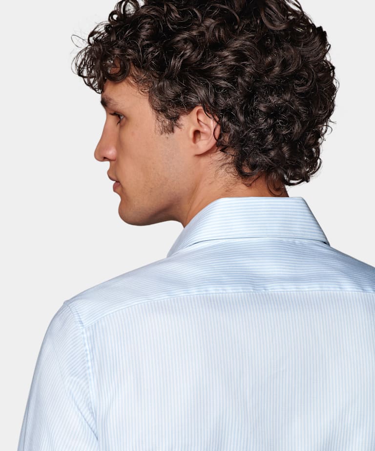 Light Blue Striped Oxford Extra Slim Fit Shirt
