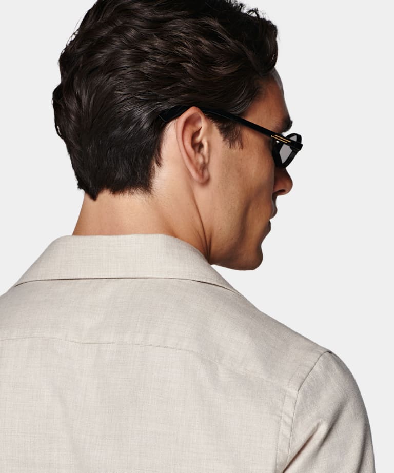 Sand Cotton Flannel Shirt