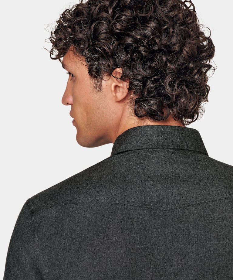 Camisa Western gris oscuro