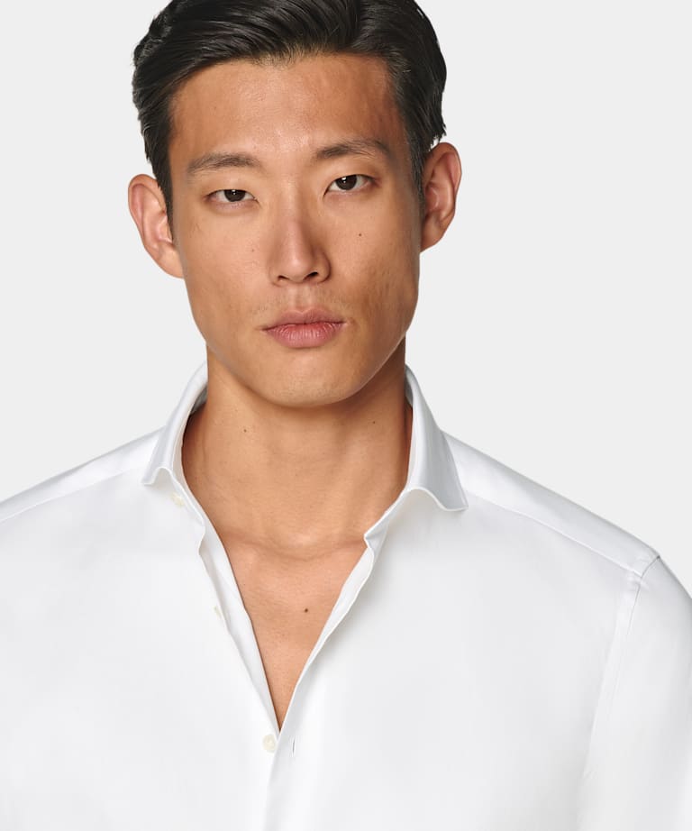 Chemise coupe Tailored en twill blanche