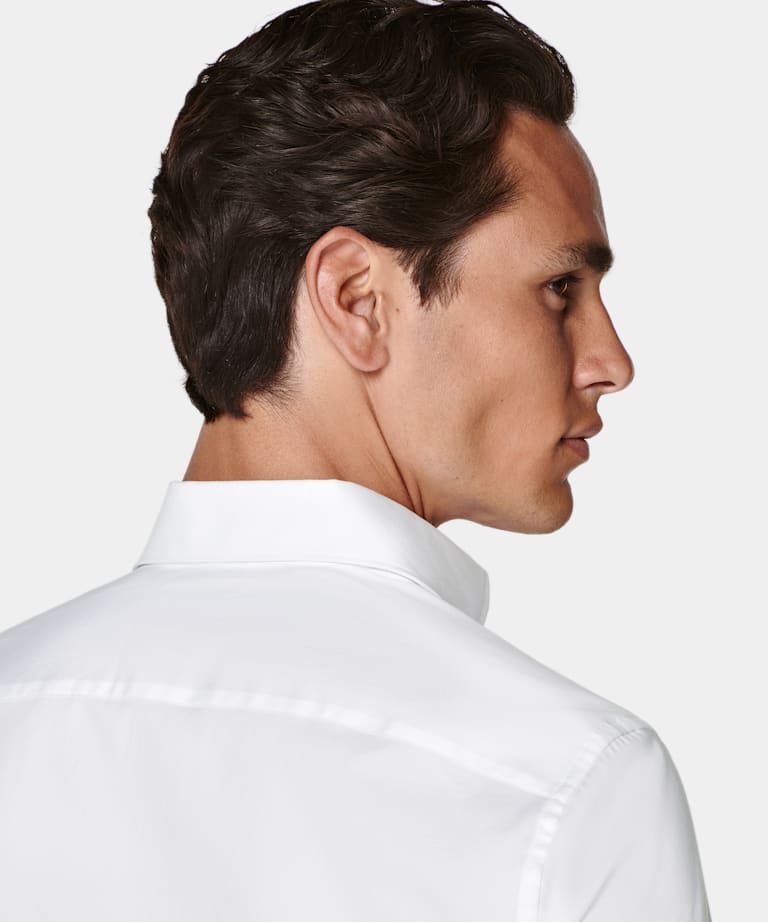 White Cutaway Collar Shirt