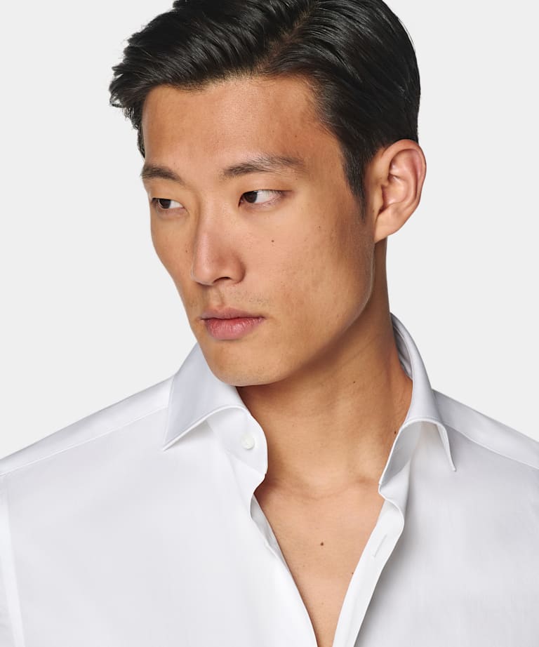 White Twill Tailored Fit Shirt