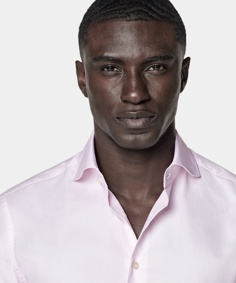 Pink Cutaway Collar Shirt