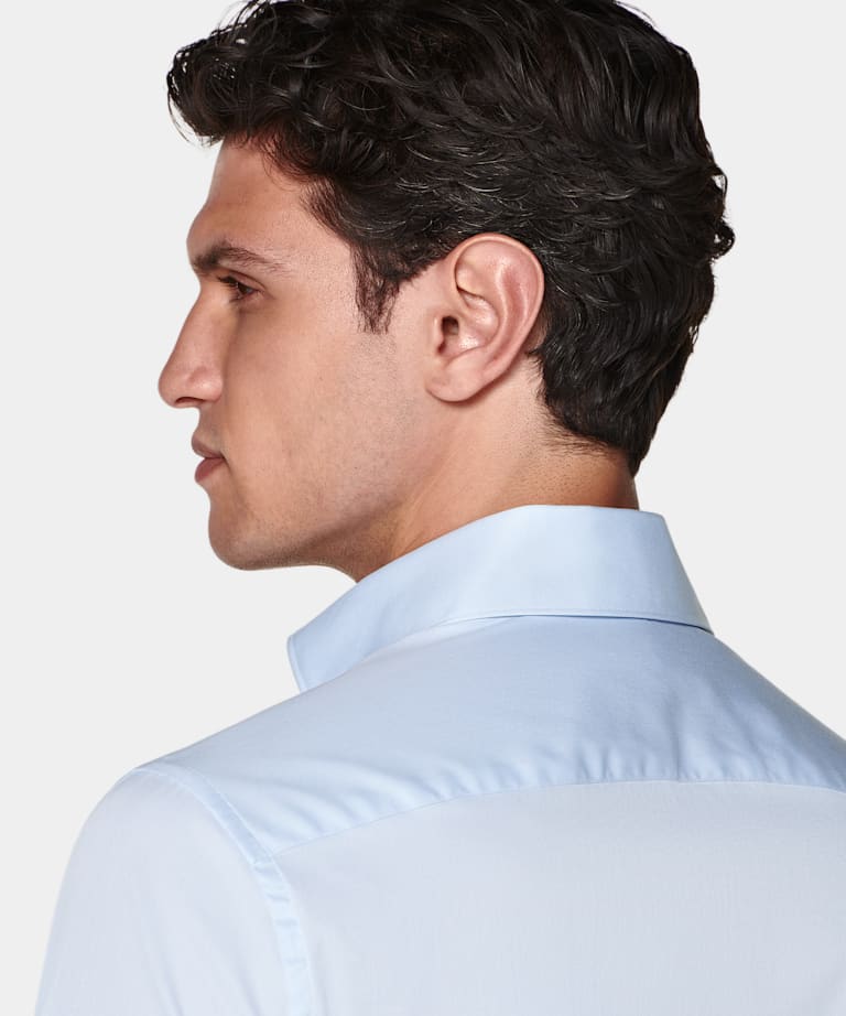 Light Blue Widespread Collar Shirt