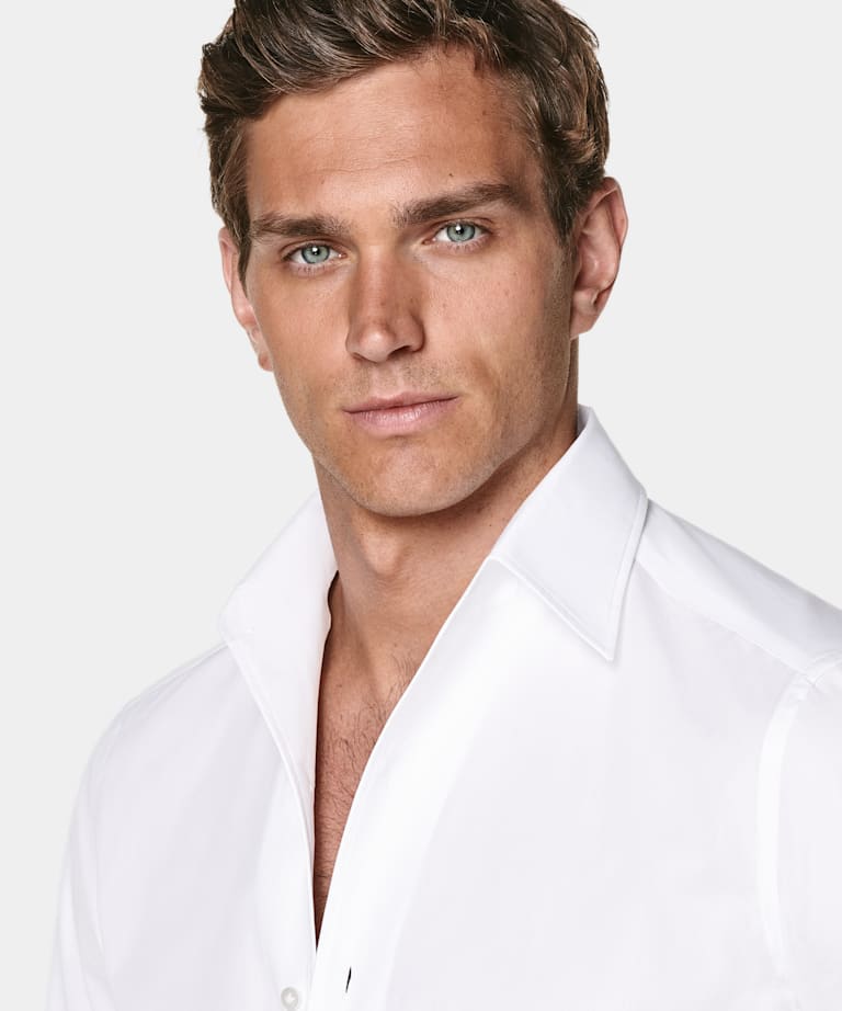 White Classic Collar One Piece Tailored Fit Shirt