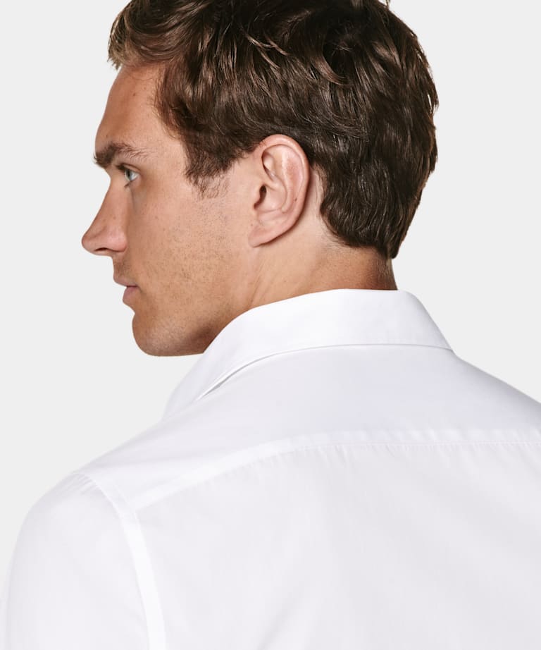 White Classic Collar One Piece Tailored Fit Shirt