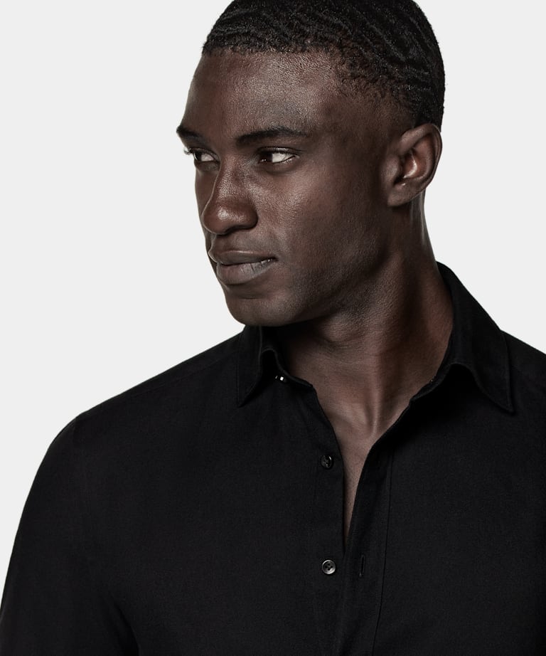 Chemise coupe Tailored noire