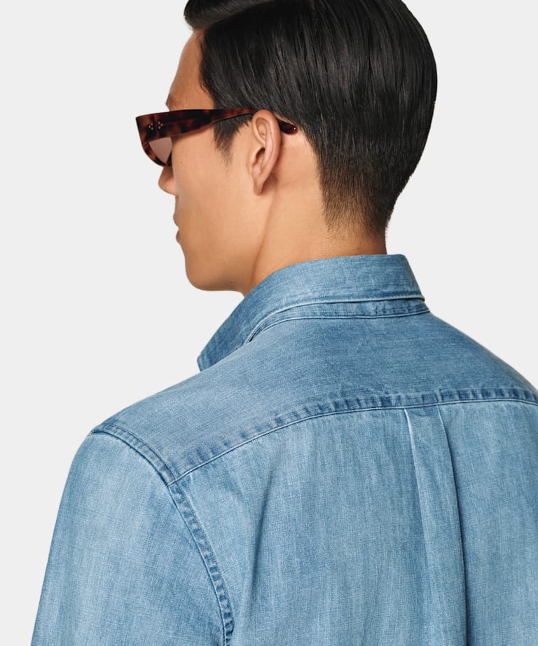Mid Blue Cotton Shirt