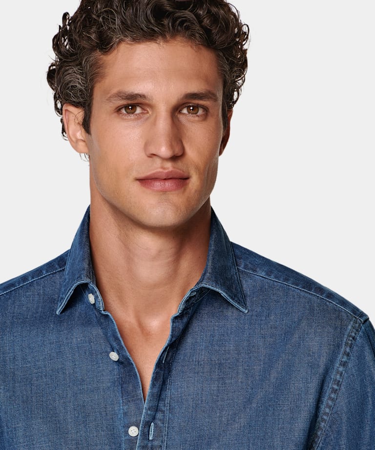Dark Blue Cotton Shirt