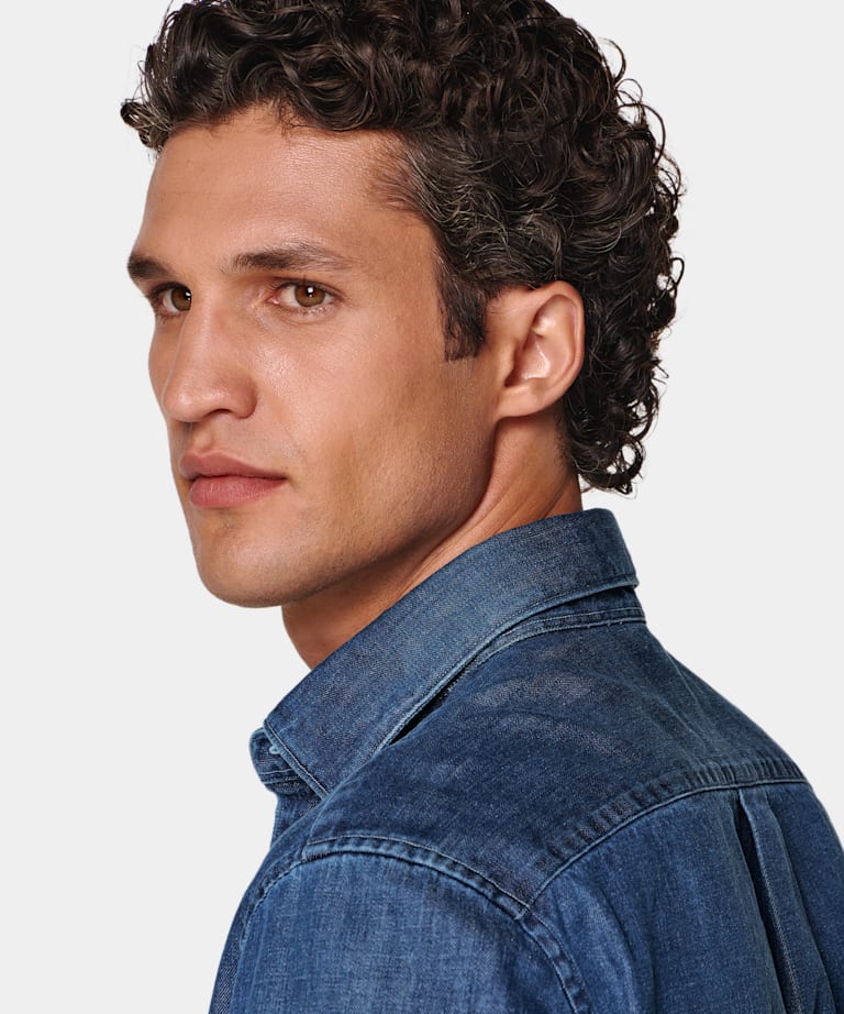 Dark Blue Cotton Shirt
