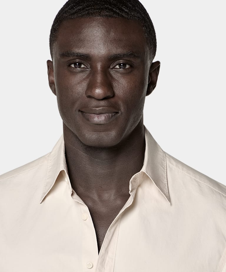 Chemise marron clair en coton