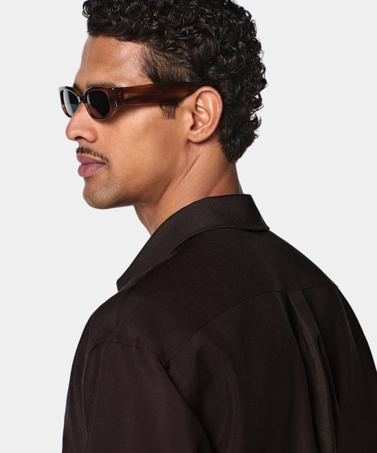 Dark Red Wool Mohair Overshirt