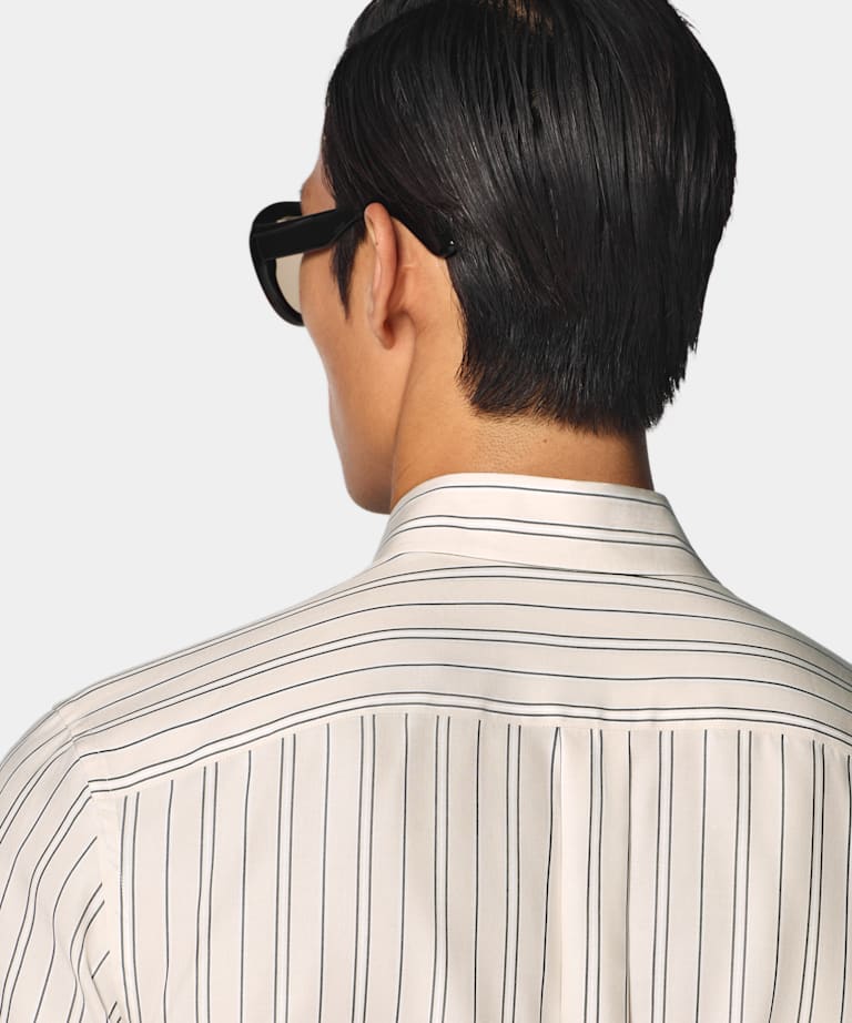 Light Yellow Striped Lyocell Shirt