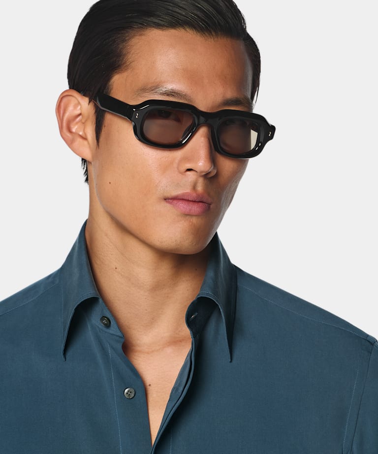 Mid Blue Lyocell SIlk Shirt