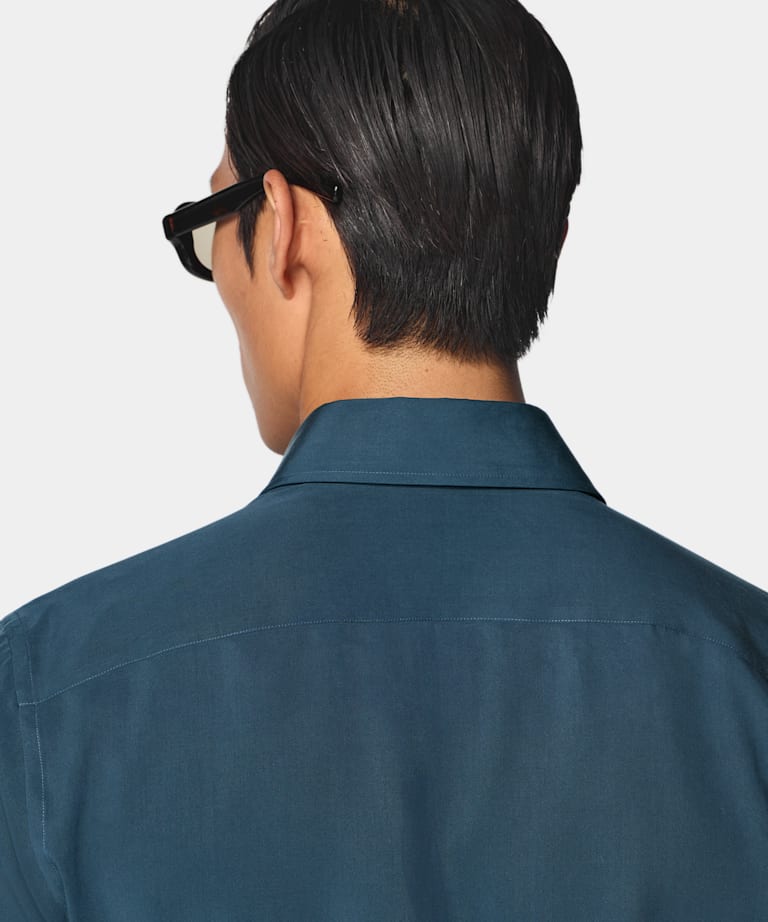 Mid Blue Lyocell SIlk Shirt