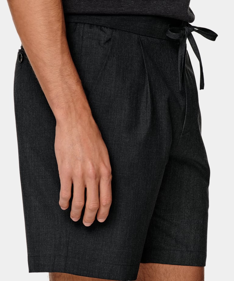 Dark Grey Drawstring Ames Shorts