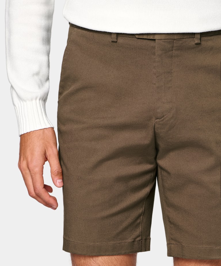 Shorts chino Slim Leg marron moyen