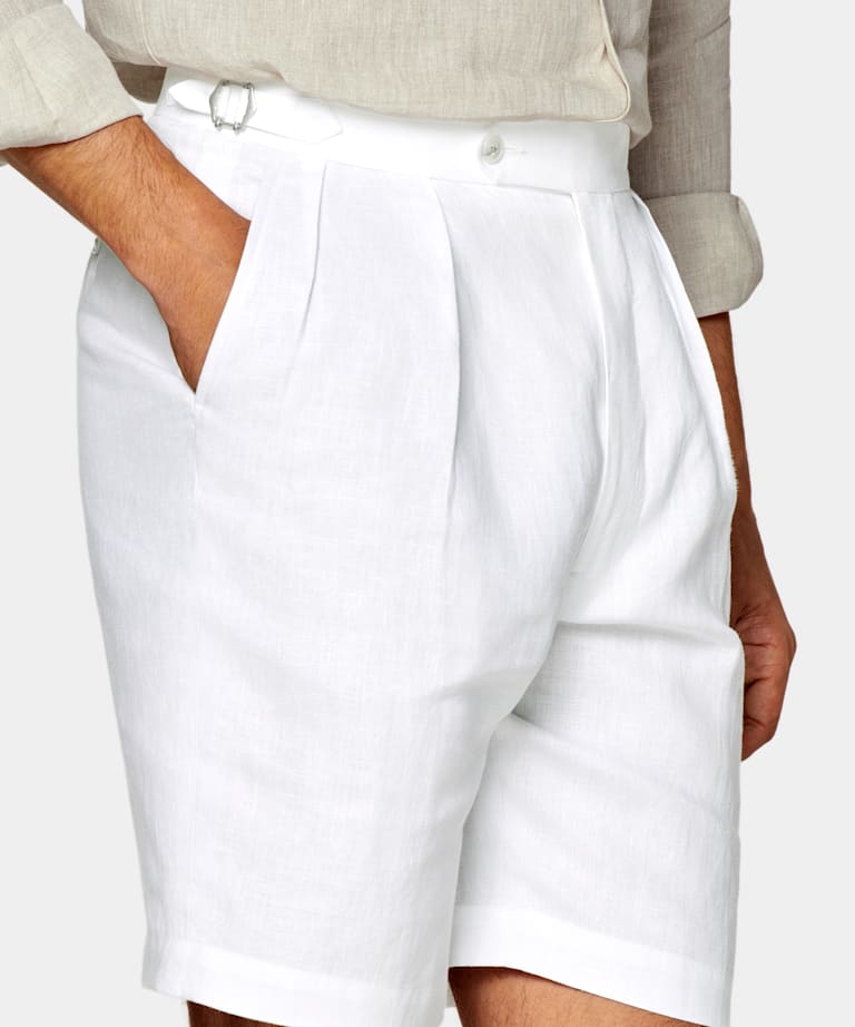 Pantaloncini bianchi straight leg