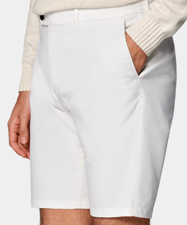 Short Slim Leg blanc cassé