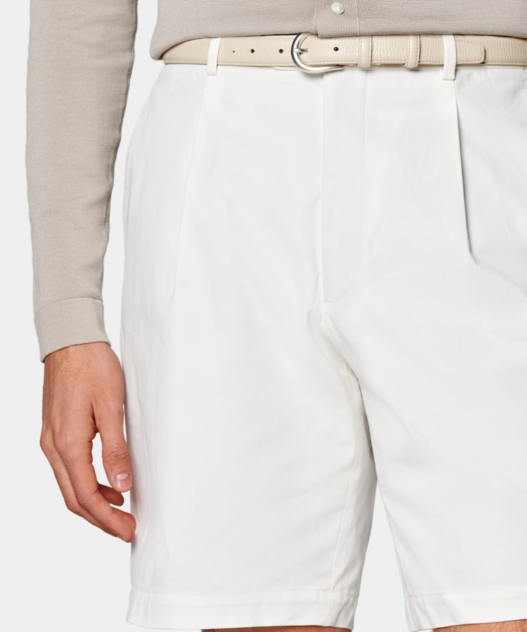 Short Straight Leg blanc cassé