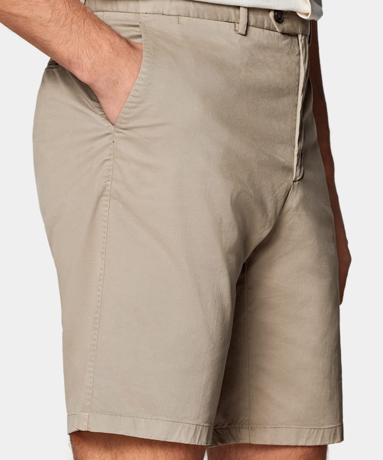Taupe Slim Leg Shorts