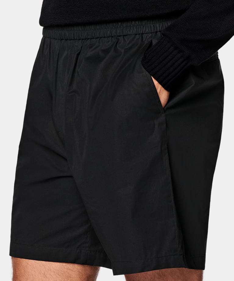 Black Straight Leg Shorts