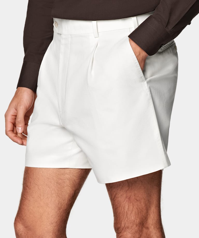 Short Straight Leg blanc cassé