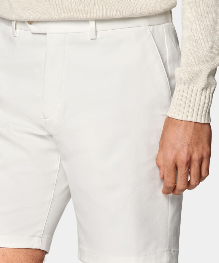 Short Slim Leg blanc cassé