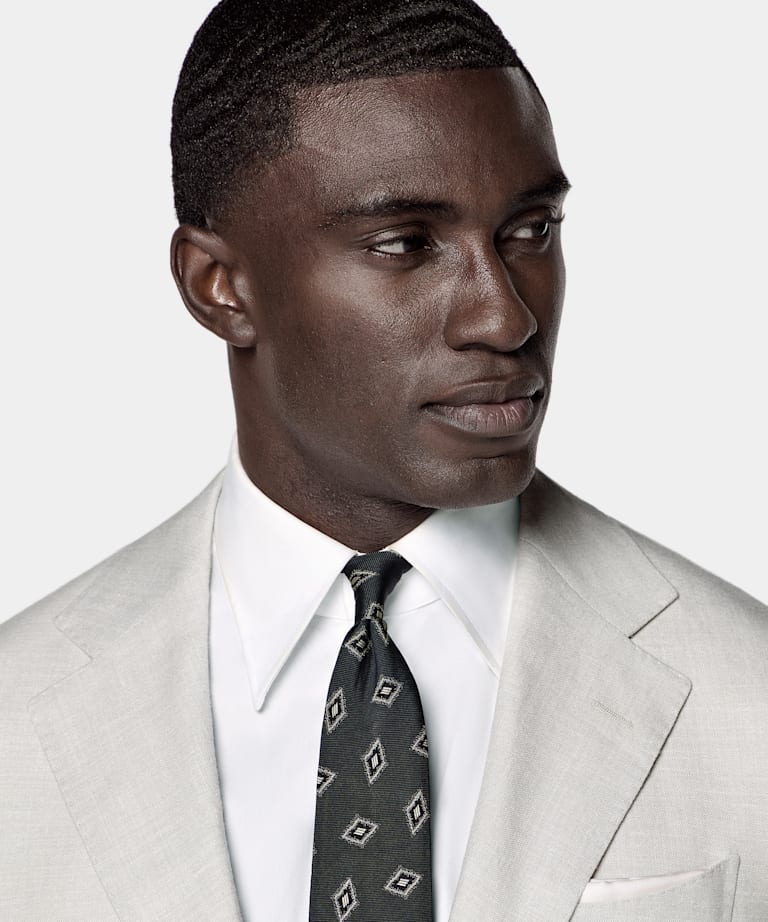 Light Grey Tailored Fit Havana Suit