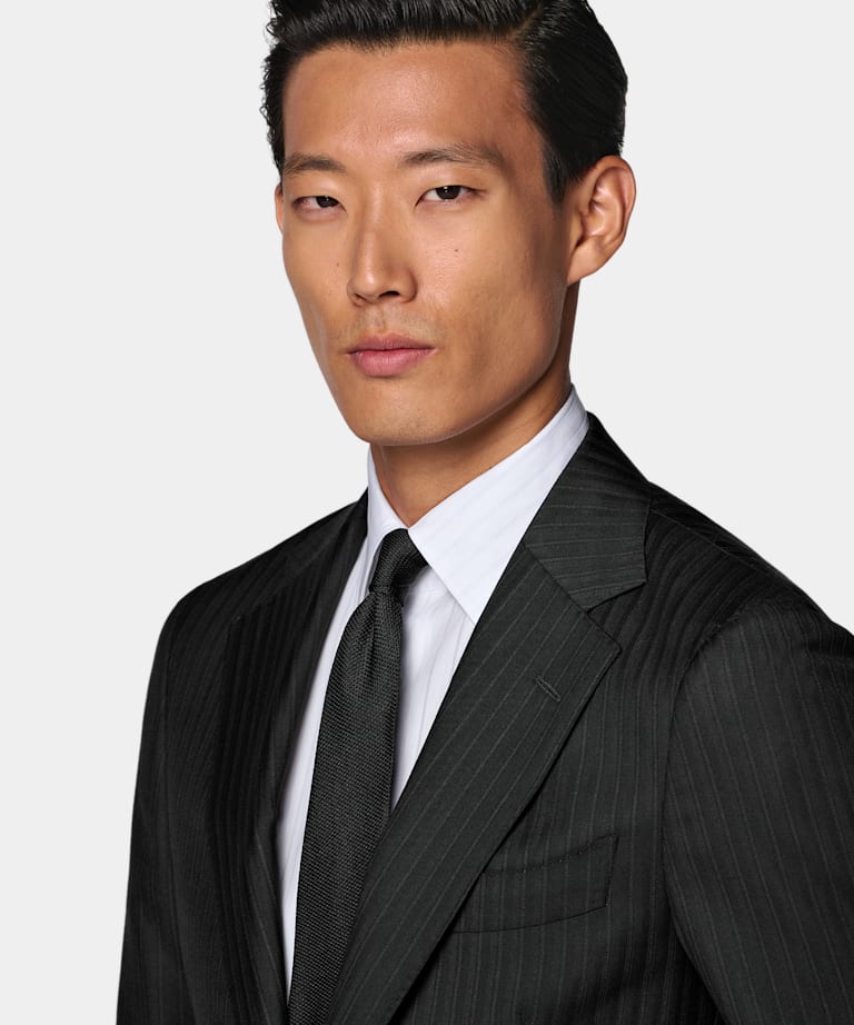 Traje Havana negro a rayas corte Tailored Fit