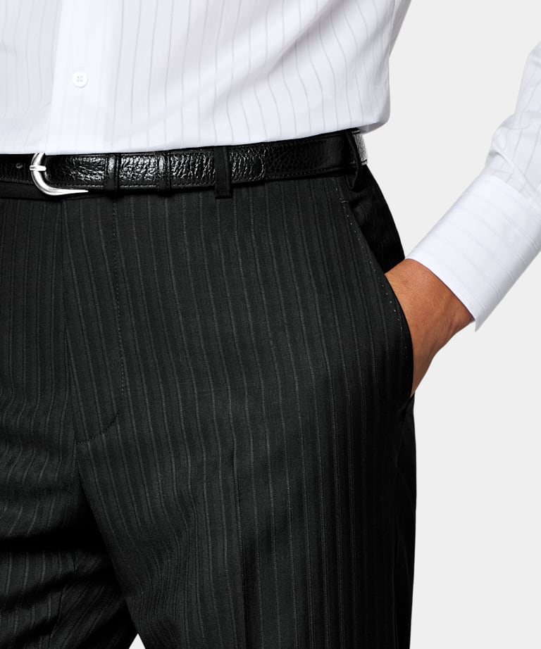 Traje Havana negro a rayas corte Tailored Fit