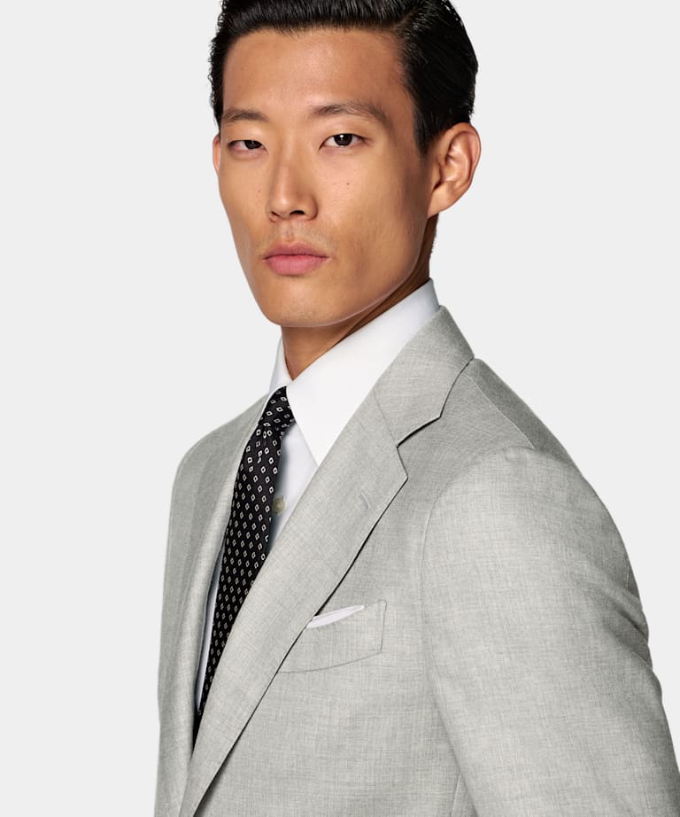 Light Grey Tailored Fit Havana Suit