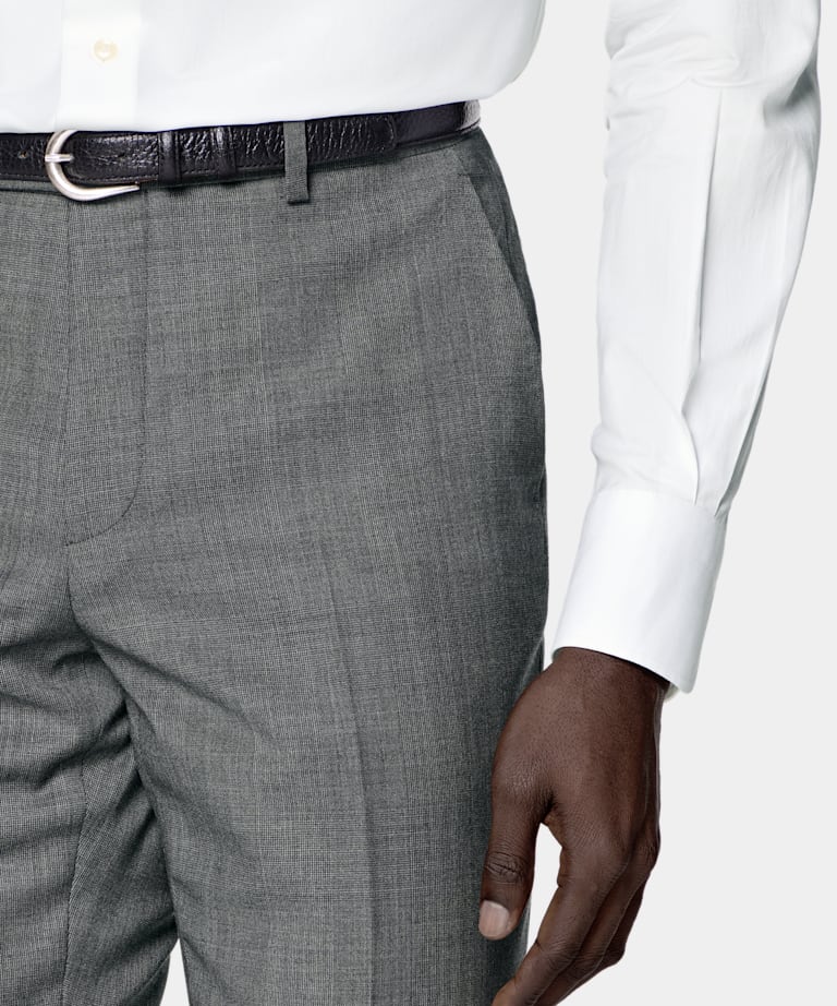 Havana 深灰色格纹合体身型西装