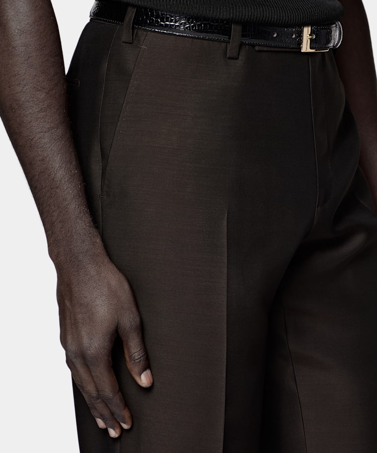 Dark Brown Tailored Fit Milano Suit