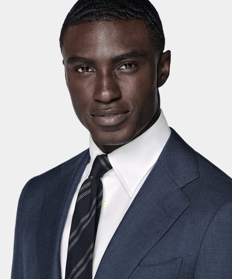Mid Blue Tailored Fit Havana Suit