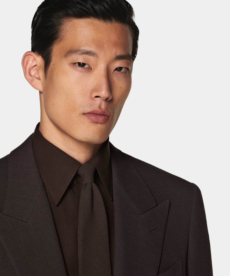 Dark Brown Relaxed Fit Roma Suit