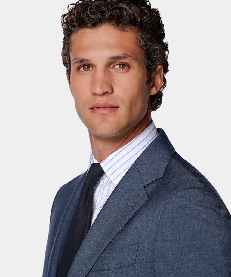 Mid Blue Perennial Tailored Fit Havana Suit
