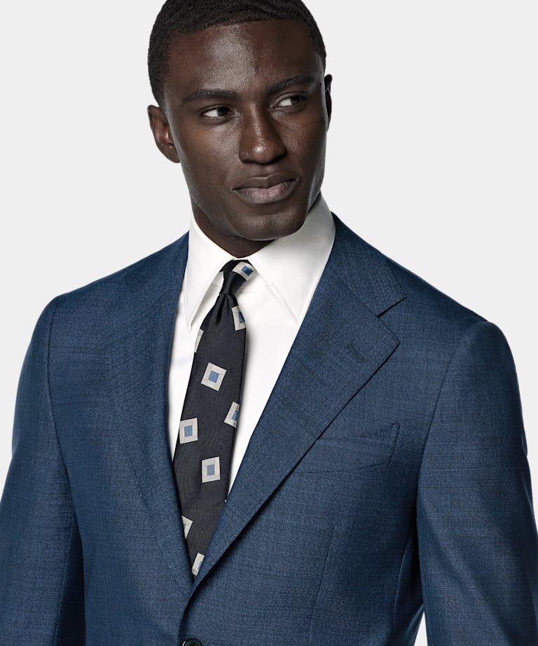 Abito Havana Perennial a quadri blu tailored fit