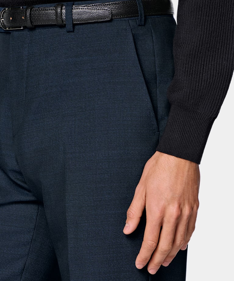 Abito Havana Perennial a quadri blu navy tailored fit